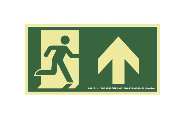 PLACA PVC SAIDA/EXIT SETA DIREITA FOTOLUMINESCENTE