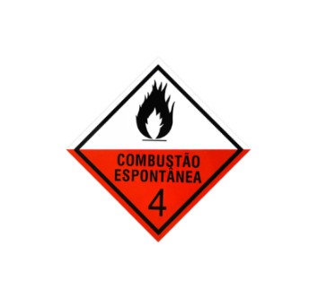 PLACA SIMBOLOGIA COMBUSTAO ESPONTANEA - 30X30 - 1,7MM