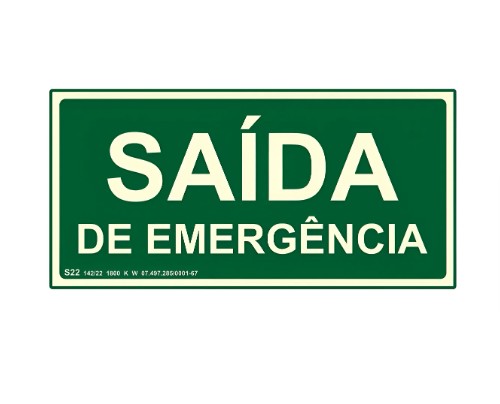PLACA PAF314 SAIDA EMERGENCIA FOTOLUMINESCENTE